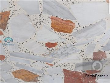 موزاییک لاشه الوان فرنگی-زمینه سفید سنگ قرمز و سفید
