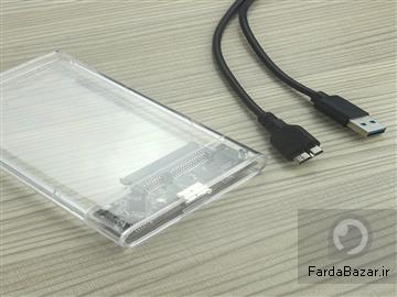 عکس آگهی باکس هارد(قاب هارد) دیسک 2-5  اینچ USB 3-0 اکسترنال شفاف